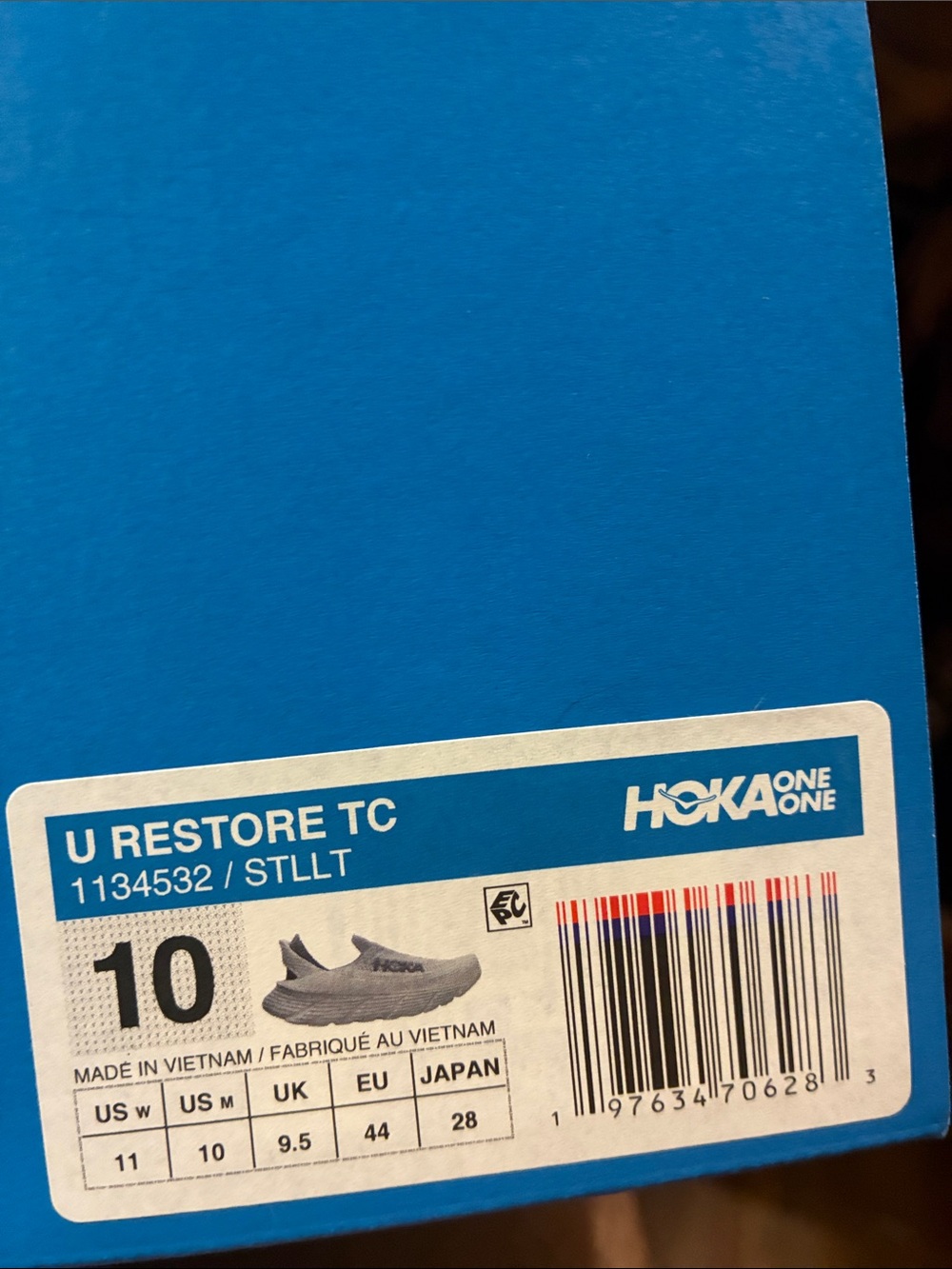 Hoka One One URestore TC GREY BACKORDERED RARE